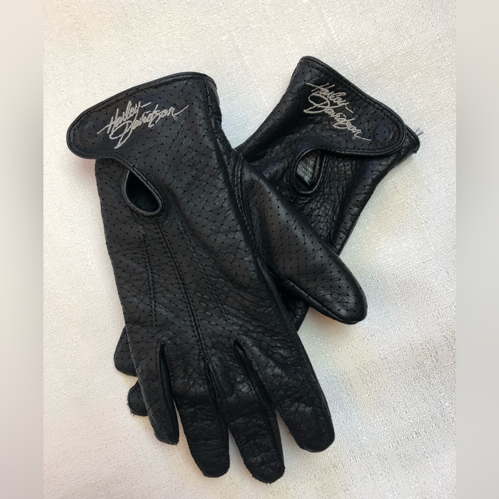 Vintage Harley Davidson Cowhide Leather Gloves